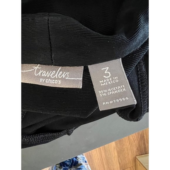 Chicos travelers 3/US-XL1-18 Cardigan Black 3/4 Sleeve Stretch - Picture 11 of 12